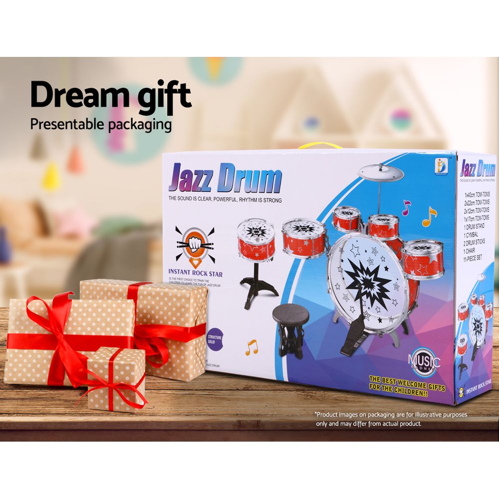 Drum Set Children Junior 11 Piece Drums Kit Musical Play Toys Childrens Mini Big Band
