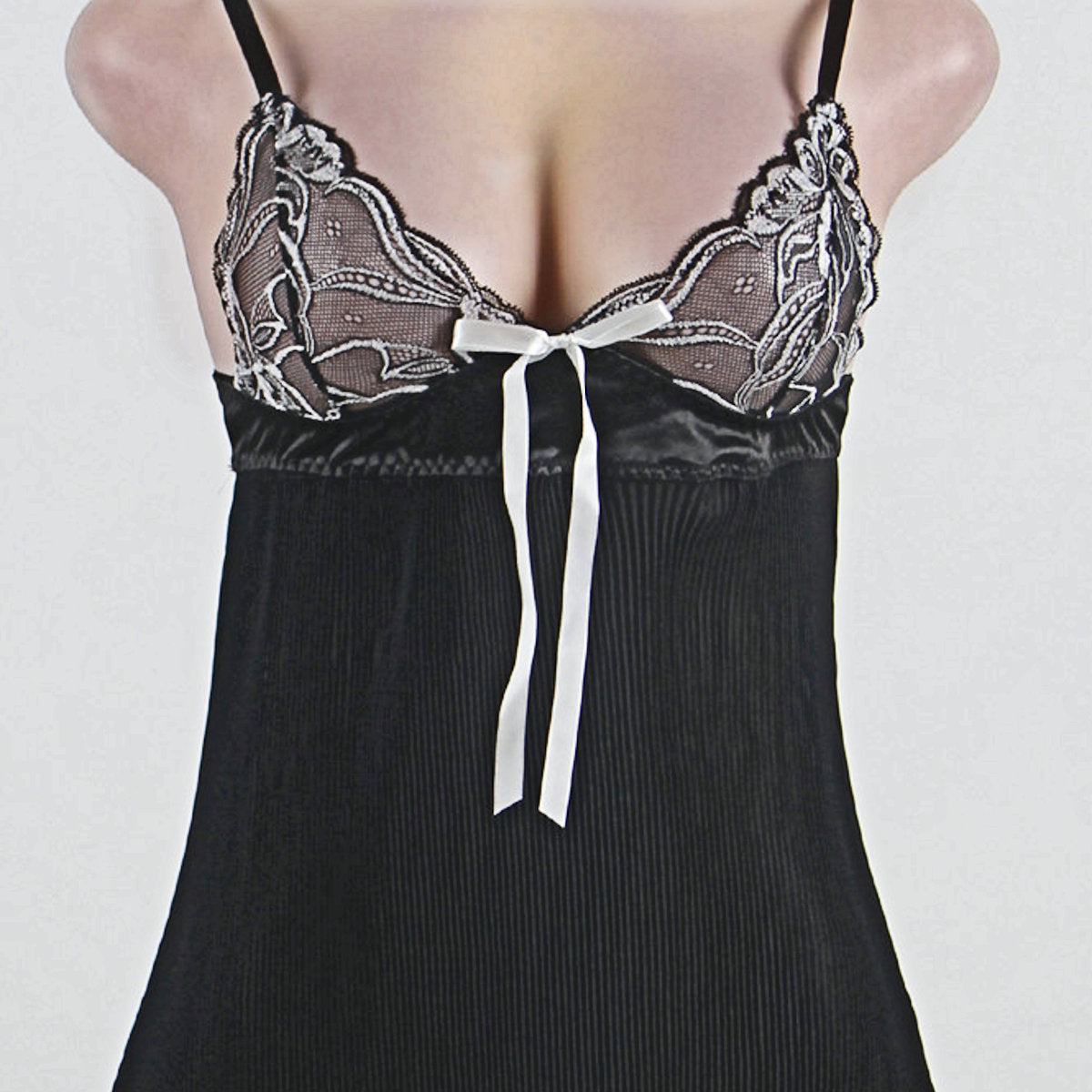 Plus Size Black & Floral Lace Babydoll Chemise Women's Lingerie Size XL to 7XL