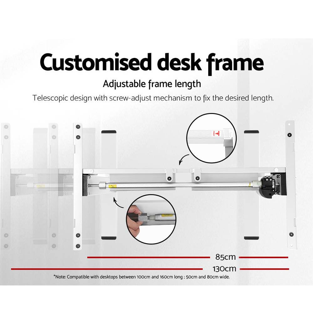 Artiss Standing Desk Motorised Sit Stand Desks Black 140CM