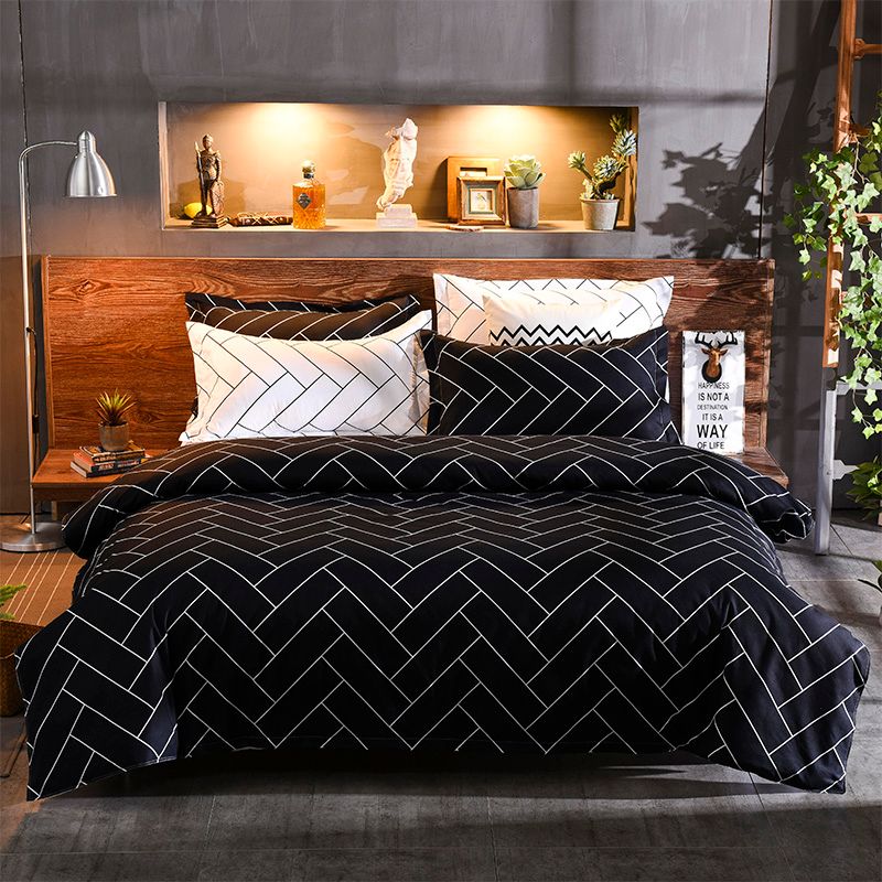 Black&White Queen Size Duvet Quilt Cover Set