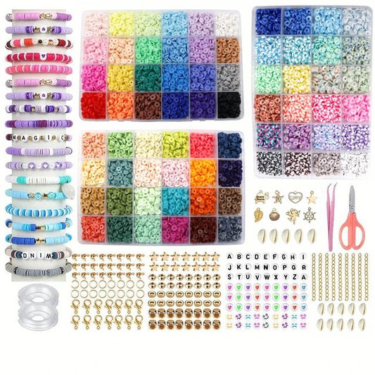 10800pcs Clay Beads for Bracelet Making Kit 72 Colors Spacer Heishi Beads Jewelry Making Kit