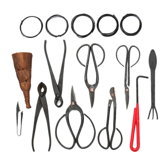 Bonsai Tool Set Carbon Steel Extensive Cutter Scissors Kit With Nylon Case For Garden Pruning 10 tool set