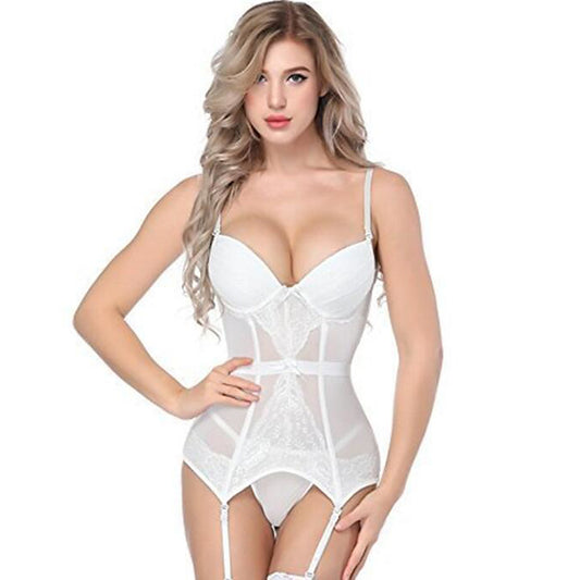 Women's Lace Bodysuit Teddy Sexy White S M L XL