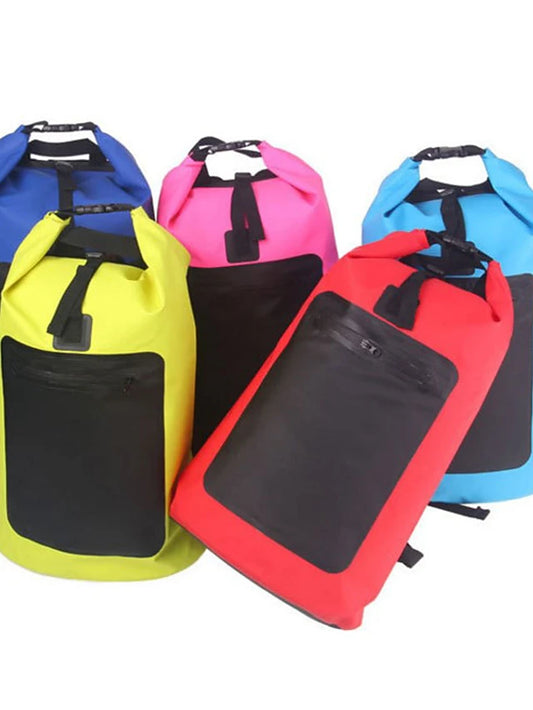 20 L Waterproof Dry Bag Rain Waterproof Fast Dry Wear Resistance High Capacity Outdoor Fishing Hiking Camping Red Blue Pink