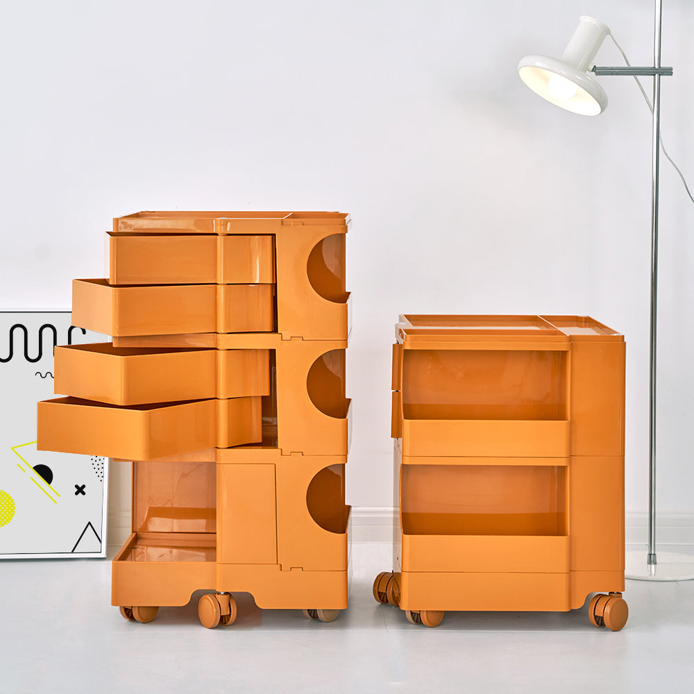 ArtissIn Storage Trolley Bedide Table 3 Tier Cart Boby Replica Orange