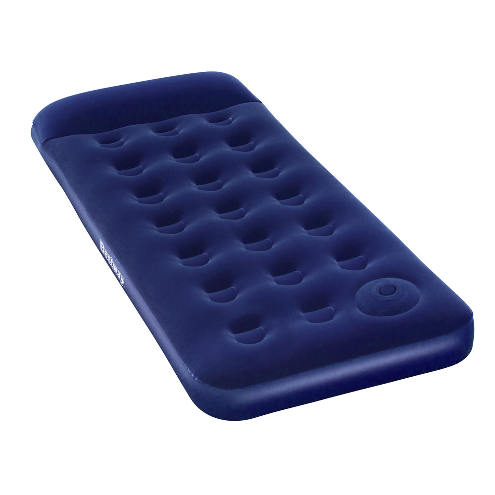 Single Size Inflatable Air Camping Mattress Built in Foot Pump Bestway - Navy