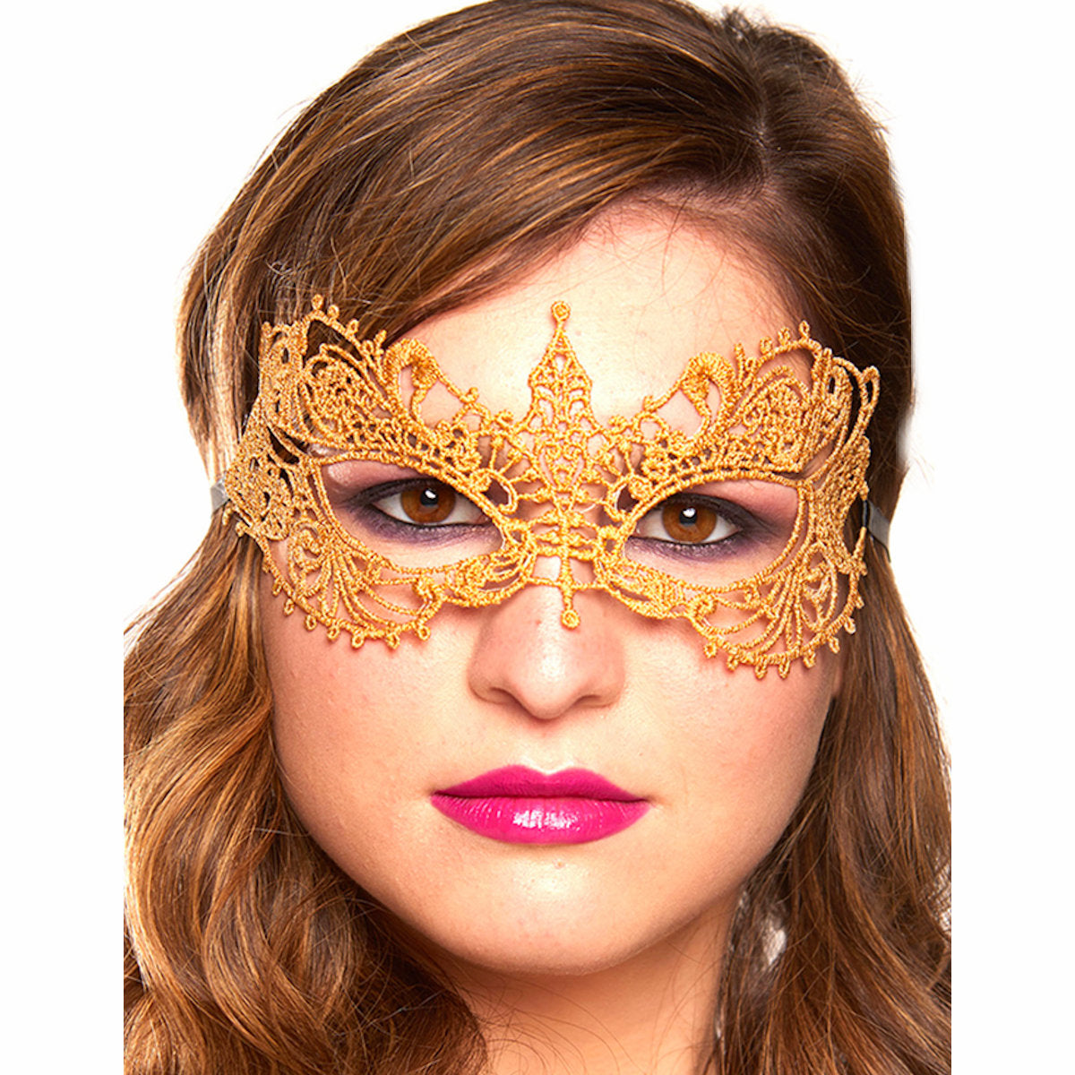 Gold Cotton Lace Venetian Masquerade Eye Mask