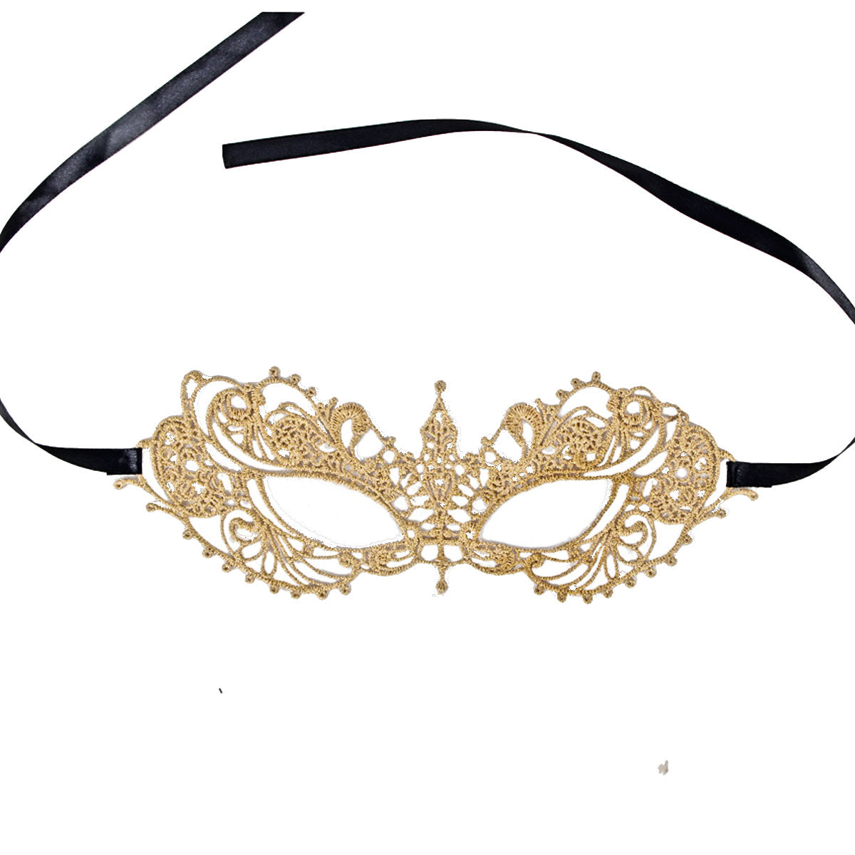 Gold Cotton Lace Venetian Masquerade Eye Mask