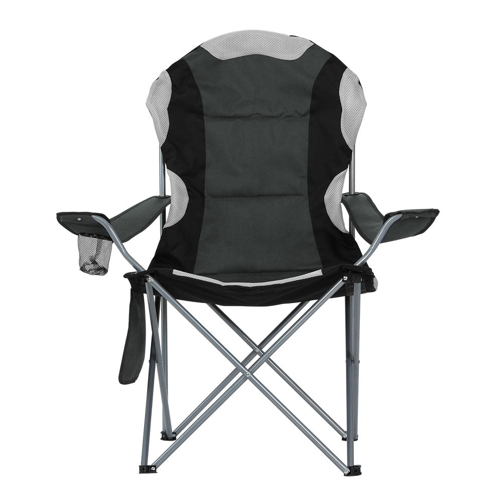 Weisshorn Camping Folding Chair Portable Outdoor Hiking Fishing Picnic Grey 2pcs
