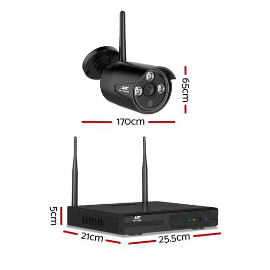 UL-tech Wireless CCTV Security System 8CH NVR 3MP 4 Bullet Cameras 1TB