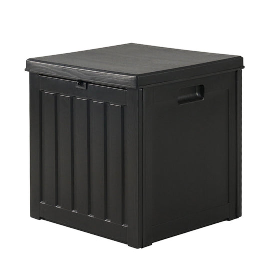 Gardeon Outdoor Storage Box 80L Container Lockable Garden Toy Tool Shed Black