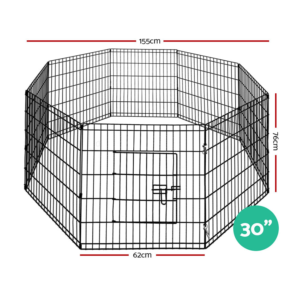 i.Pet 30" 8 Panel Dog Playpen Pet Fence Exercise Cage Enclosure Play Pen