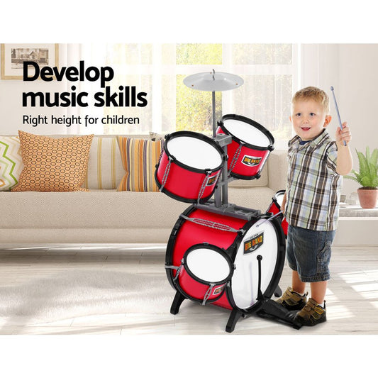 Drum Set Children Junior 7 Drums Kit Musical Play Toys Childrens Mini Big Band