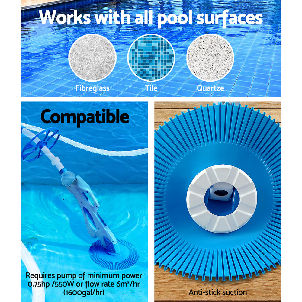 Swimming Pool Cleaner Automatic Vacuum Floor Climb Wall Suction Ground 10M Hose