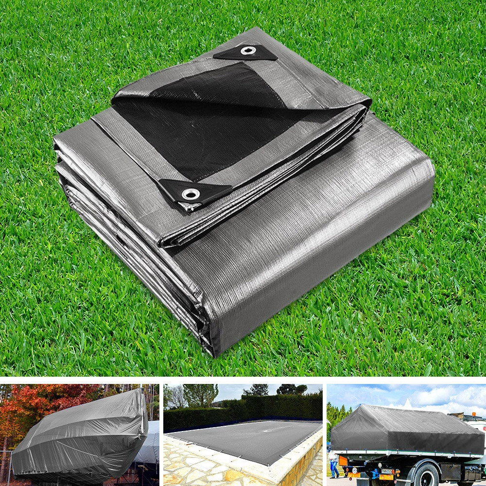 Instahut Tarp Tarpaulin 9x12m Canvas Camping Heavy Duty Sun Cover