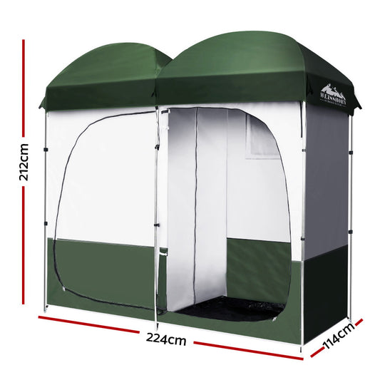 Weisshorn Double Camping Shower Toilet Tent Outdoor Portable Change Room