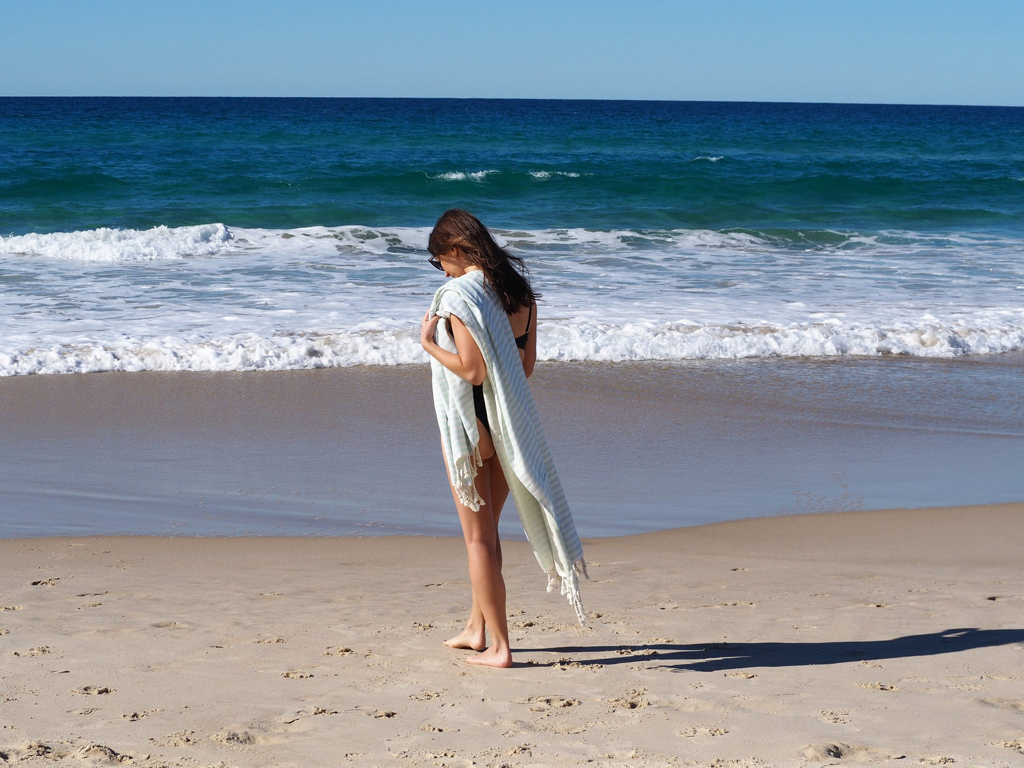 PORTSEA TURKISH COTTON TOWEL - SEAFOAM