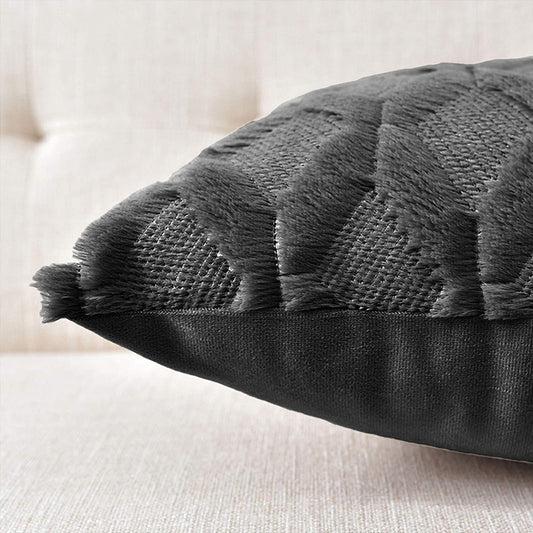 2 Pack Decorative Boho Throw Pillow Covers 45 x 45 cm (Black)