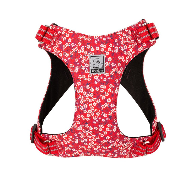 Floral Doggy Harness Red S