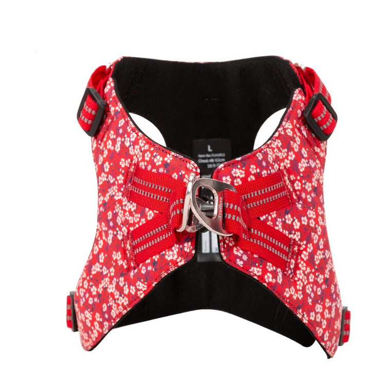 Floral Doggy Harness Red M