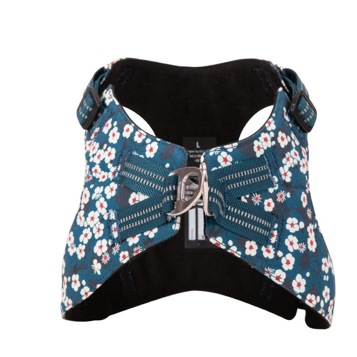 Floral Doggy Harness Saxony Blue 2XS