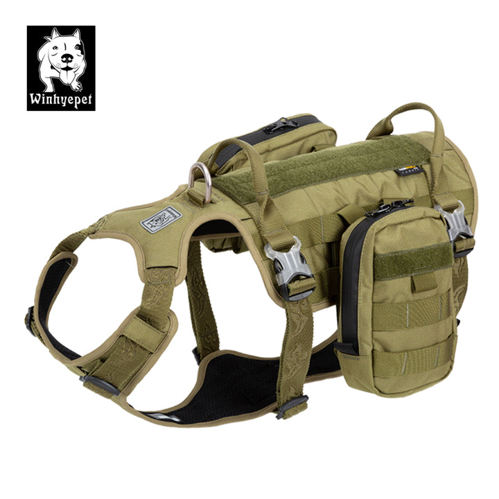 Whinhyepet Military Harness Army Green L