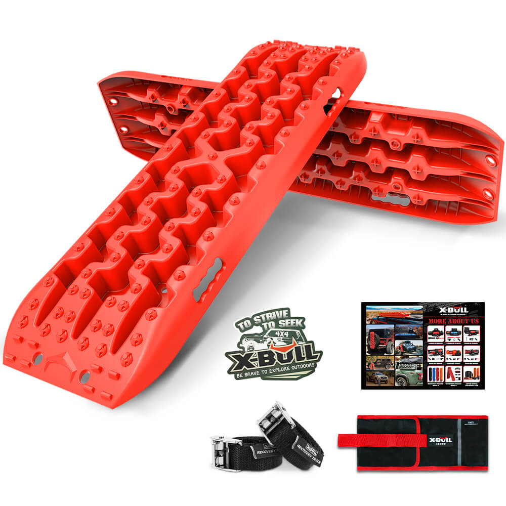 X-BULL Recovery tracks Sand tracks 2pcs 10T Sand / Snow / Mud 4WD Gen 3.0 - Red