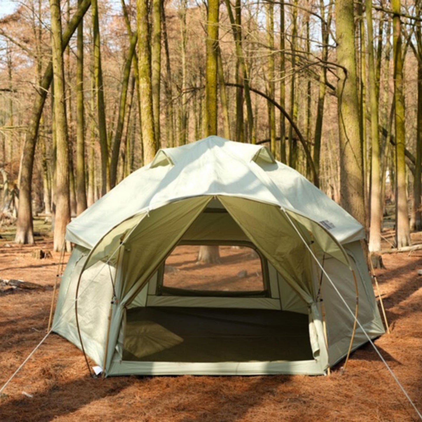 Large Space Luxury Frog Hexagonal Tent 5-8 Person Double Layer - Green