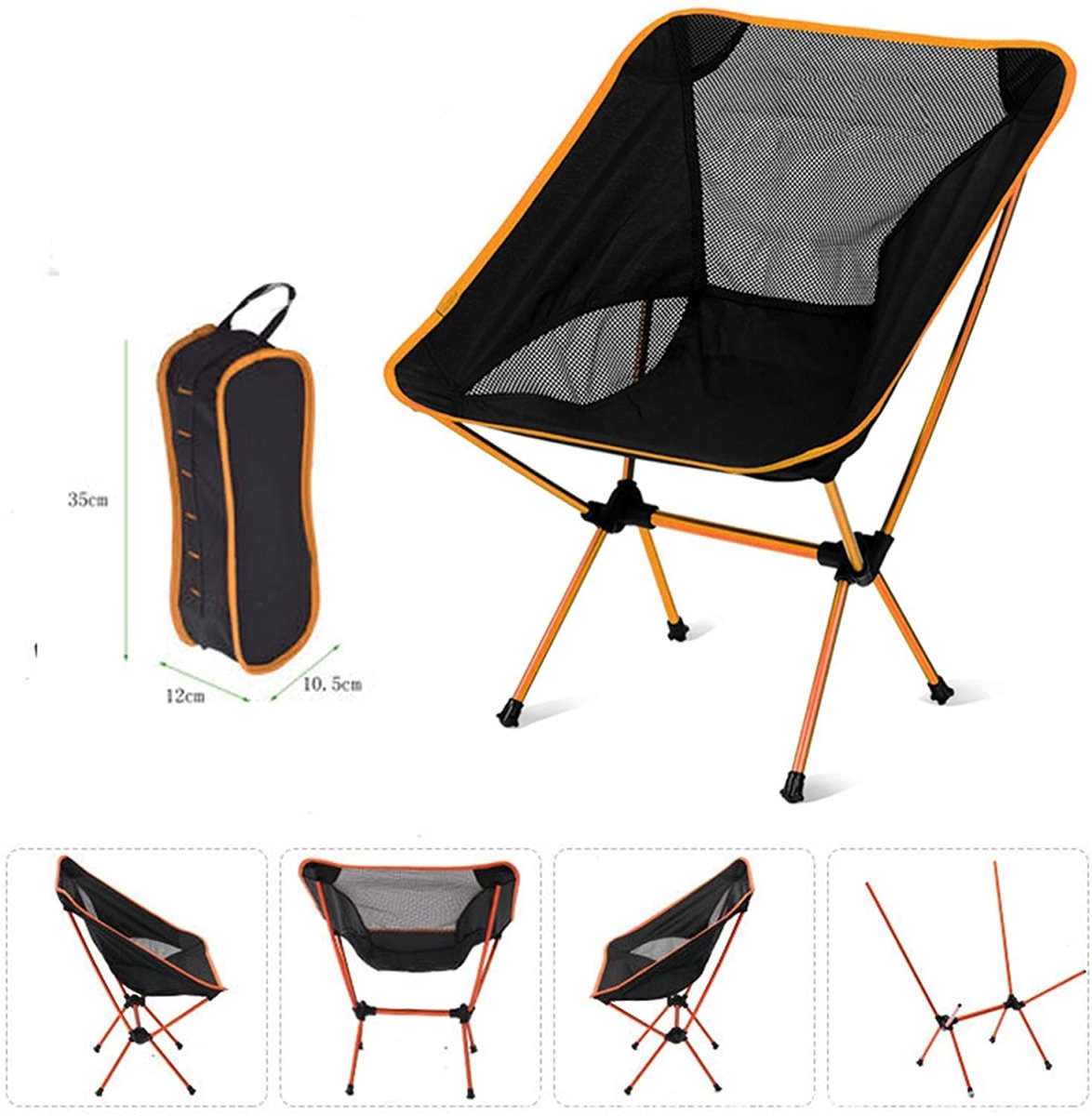 Ultralight Aluminum Alloy Folding Camping Camp Chair Outdoor Hiking Patio Backpacking Red