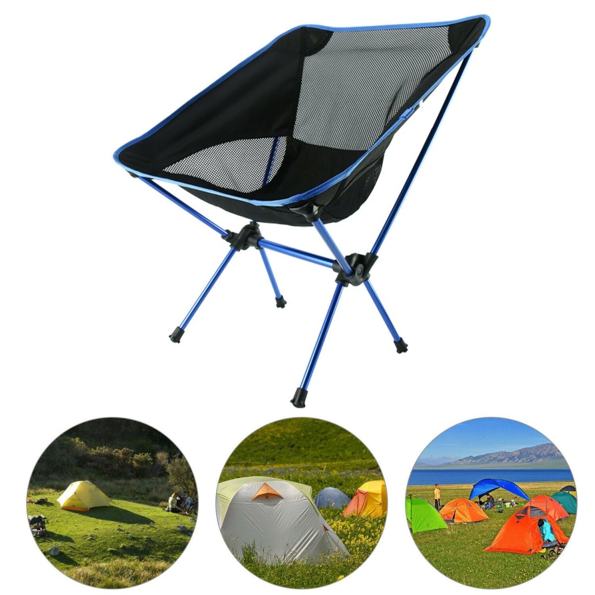 Ultralight Aluminum Alloy Folding Camping Camp Chair Outdoor Hiking Brown