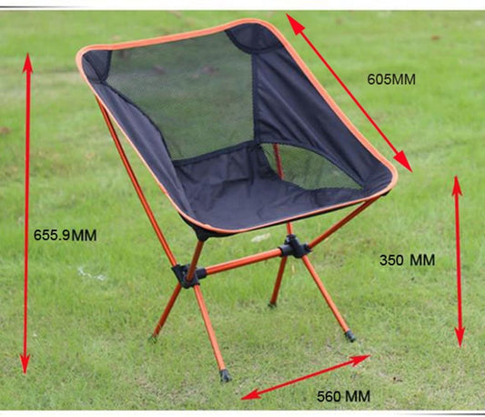 Ultralight Aluminum Alloy Folding Camping Camp Chair Outdoor Hiking Red