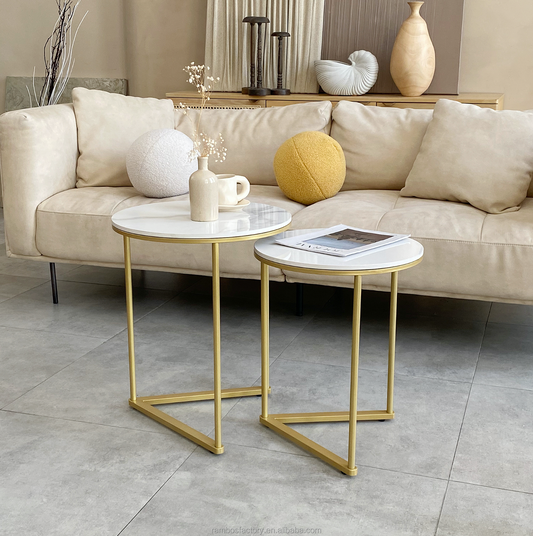 Interior Ave - Nala Gold Nested Side Table Set