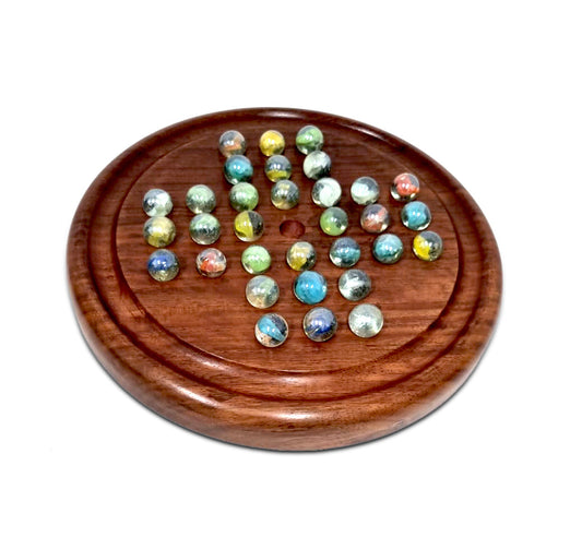 Wooden Solitaire Game - Marble balls