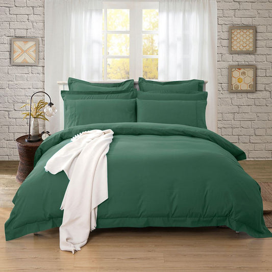 1000TC Tailored Double Size Quilt/Duvet Cover Set - Dark Green