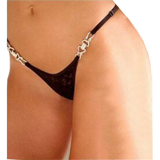 Women's G-strings Lace with silver embelishment Black Sizes S M L XL