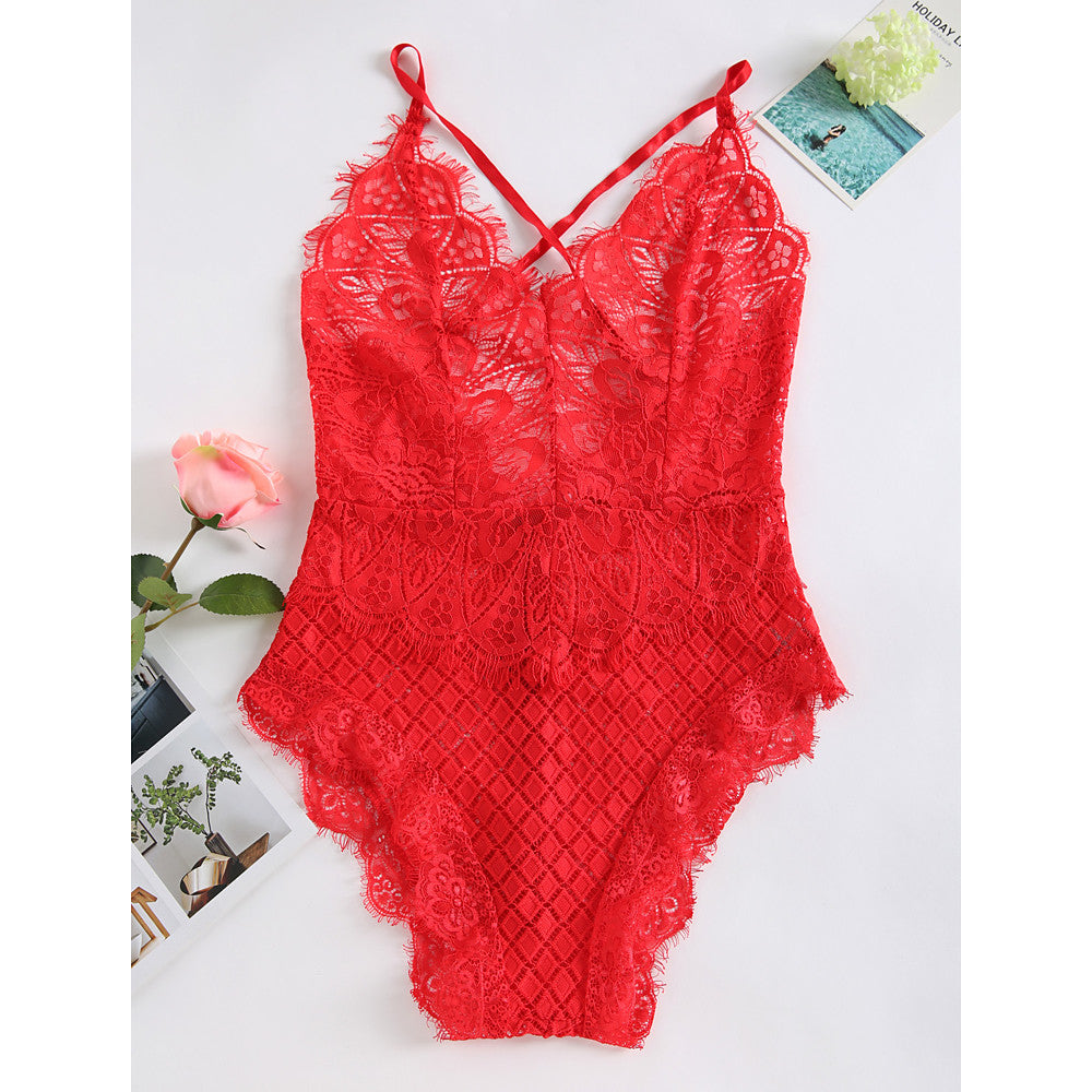 Beautiful Women's Sexy Lace Lingerie / Teddy - Lace Available in Black, Red, Blush Pink Sizes M L XL